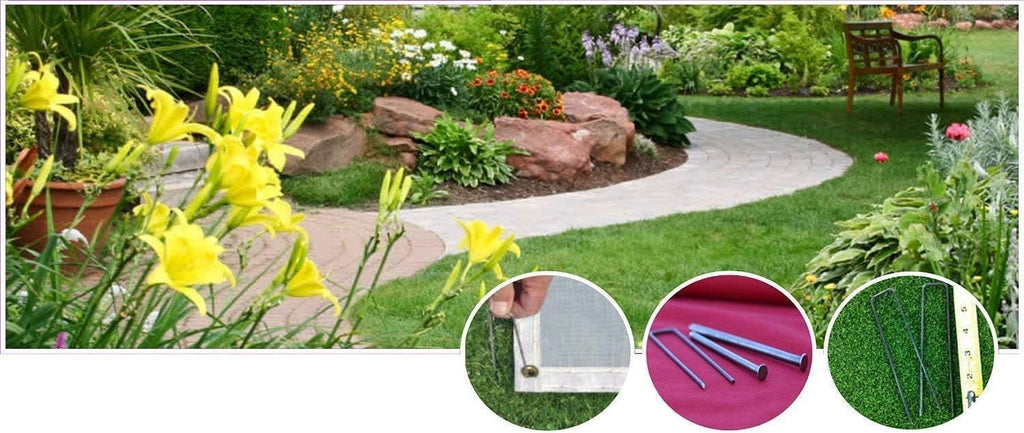 Ashman Garden Stakes, Galvanized Landscape Staples and Fence Stake Heavy Duty (1000 Count)