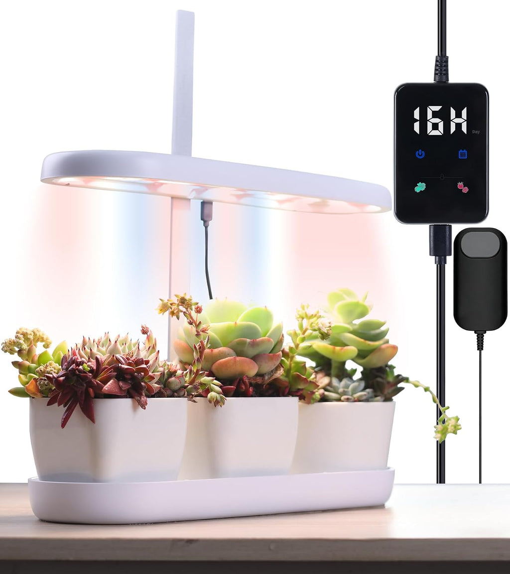 Grow Lights for Indoor Plants, 20W Full Spectrum LED Grow Lamp for Indoor Garden with Intelligent Controller, Height