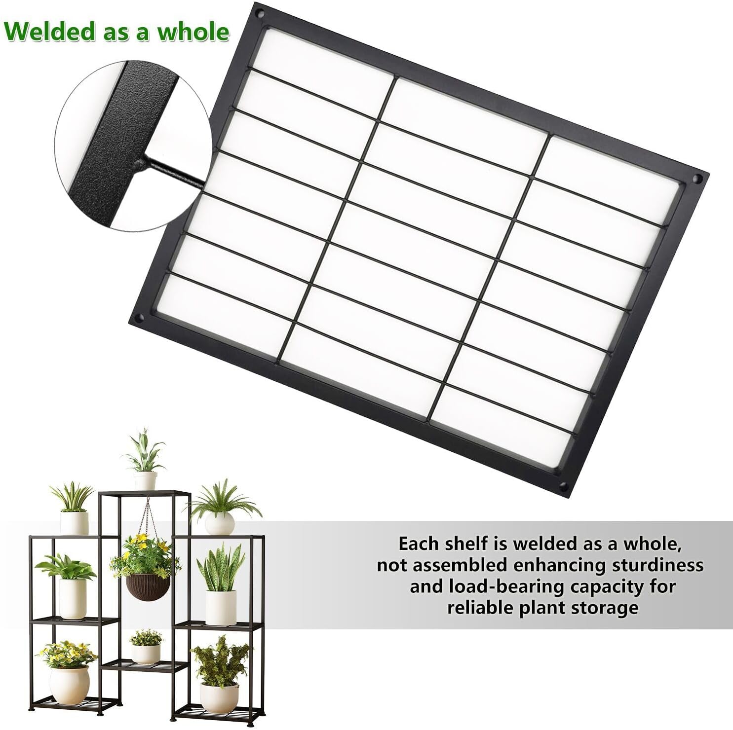 Metal Plant Stand Indoor Metal Plant Stands Outdoor Tiered Plant Shelf for Multiple Plants, 4 Tiers 8 Potted Plant Rack