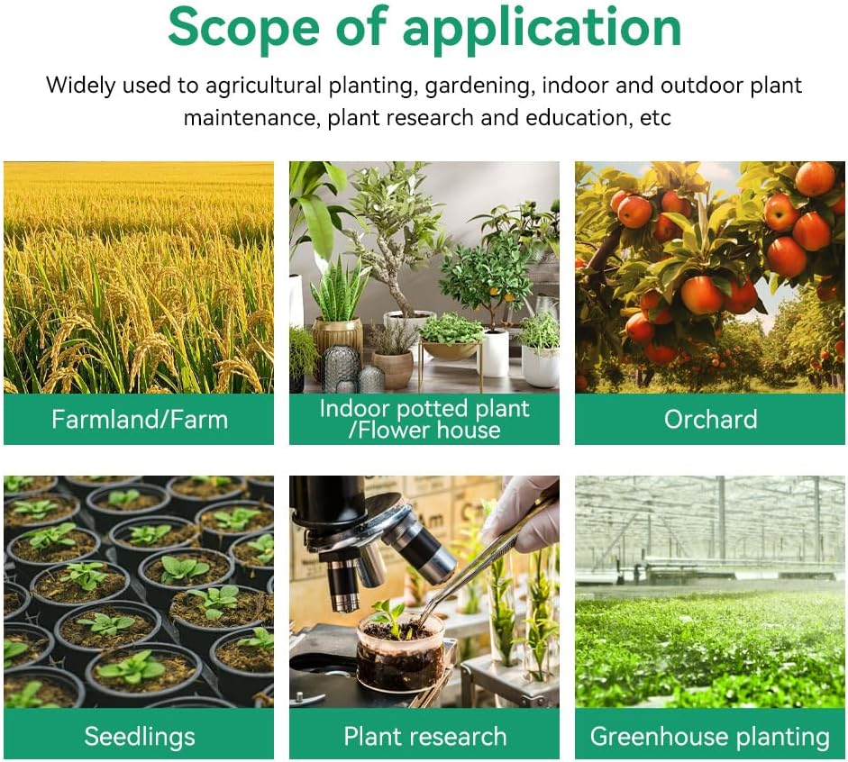 Soil Tester 6-in-1 Soil Moisture Meter Sunlight/Moisture/Fertility/PH/Environment Temperature/Environment