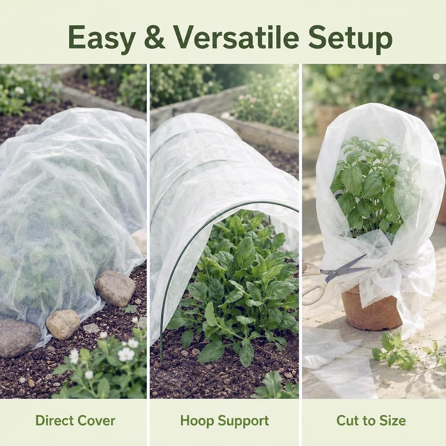 Plant Covers Freeze Protection,10x50FT Frost Cloth Row Covers | Floating Row Cover,Frost Blankets for Outdoor