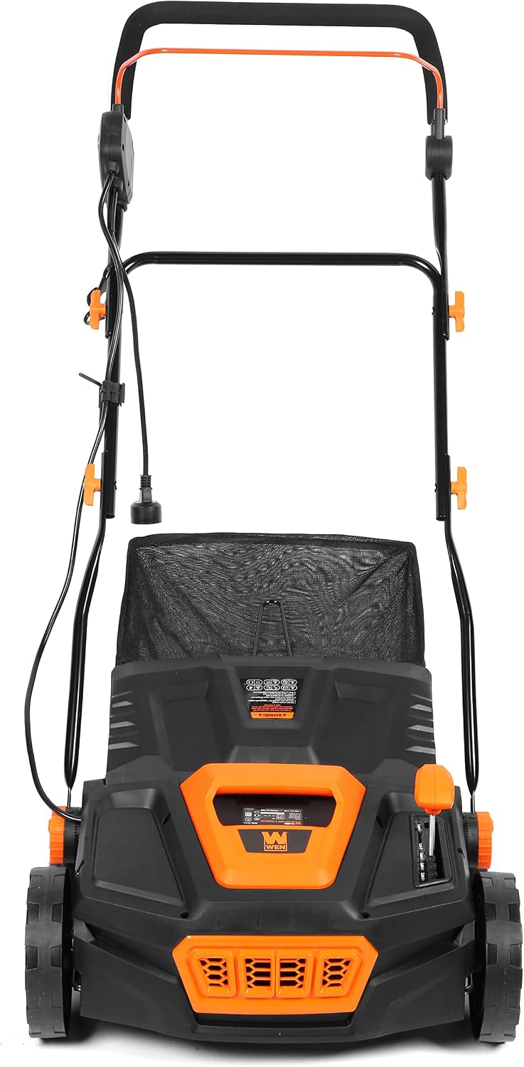 WEN 15-Inch 13-Amp 2-in-1 Electric Dethatcher and Scarifier with 12-Gallon Collection Bag (DT1315)