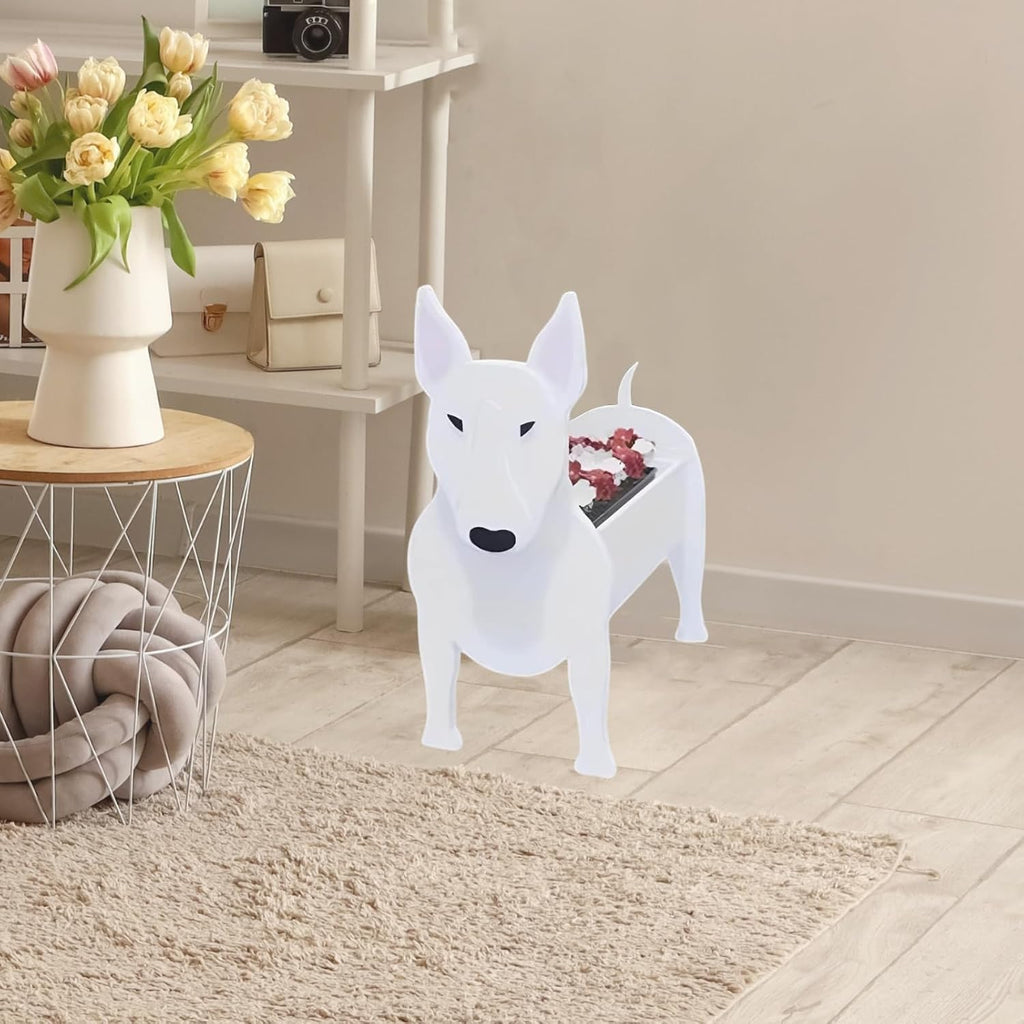 Bull Terrier Dog Planter Pots, Animal Shaped Flower Pot | Cute Plant Gift for Women and Pet Lovers, Indoor Outdoor