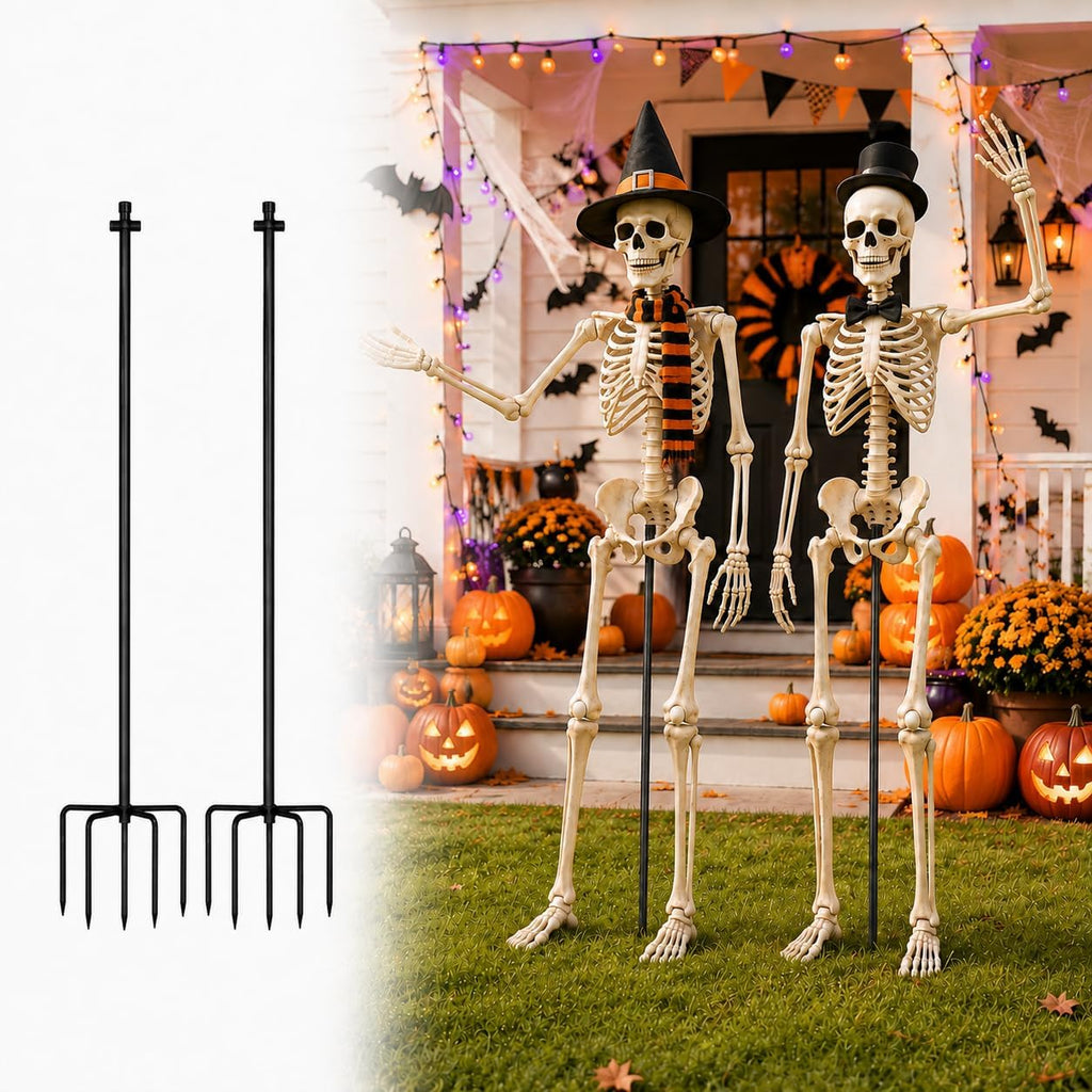 Skeleton Stand for Yard, Hidden Ground Stake for Halloween Skeletons(2Pack)