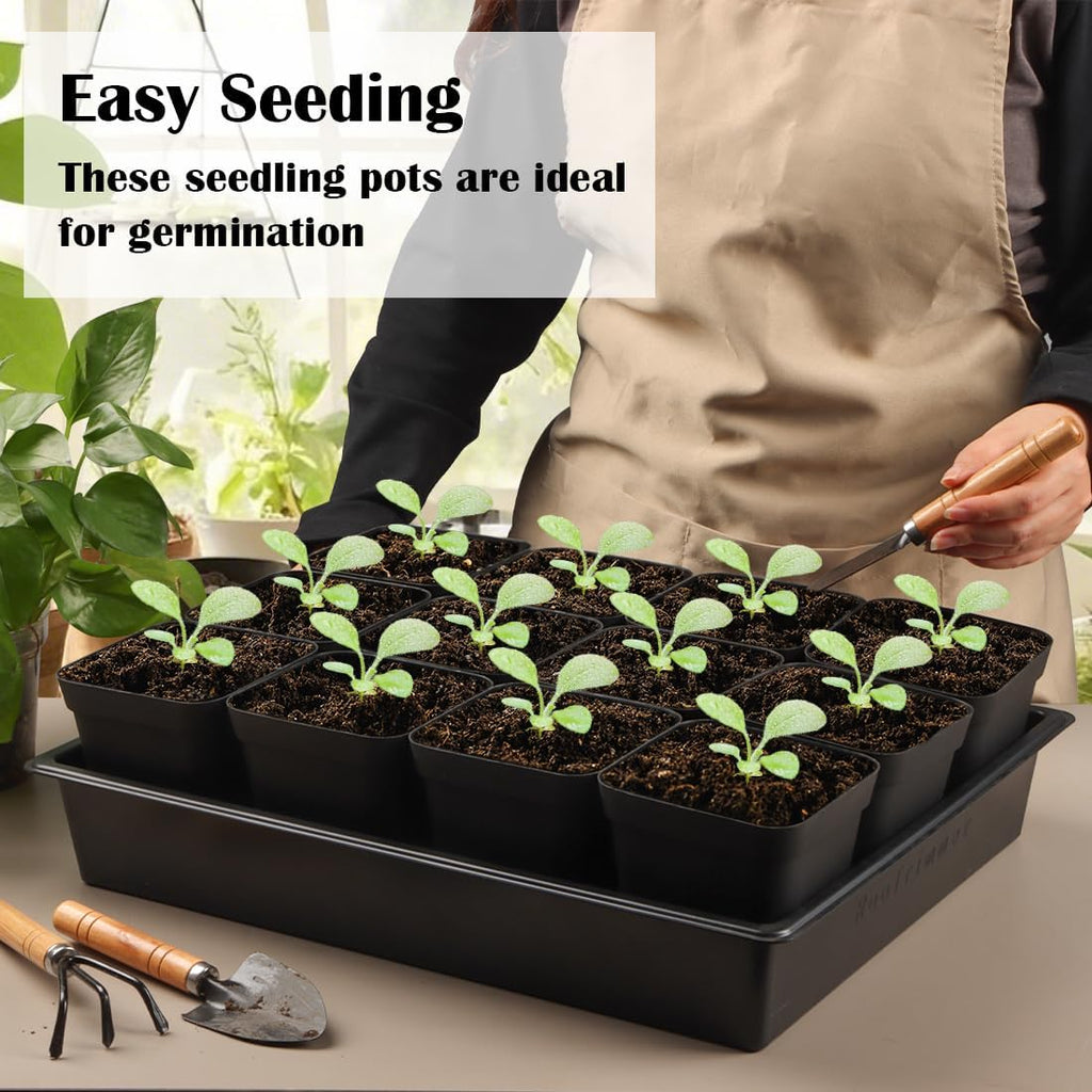 RooTrimmer Seed Starter Tray, 5 Packs Plant Tray, Durable Plastic Growing Trays, Stackable Seedling Starter Trays