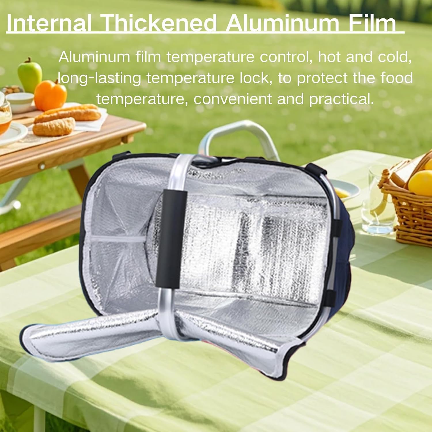 2 Pcs Large Insulated Picnic Basket, 30L Collapsible Cooler Bag Foldable Grocery Bag Market Basket Picnic Basket for