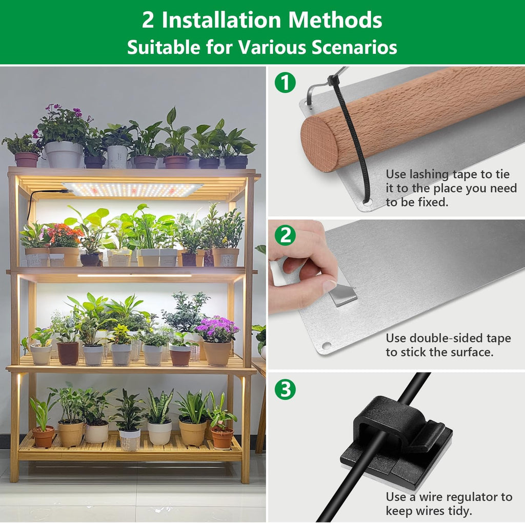 Aumtrly Seed Starting Grow Light, 552 LED Full Spectrum Plant Lamp 4 Panel | for Indoor Plants Growing, 6/12/16H Auto