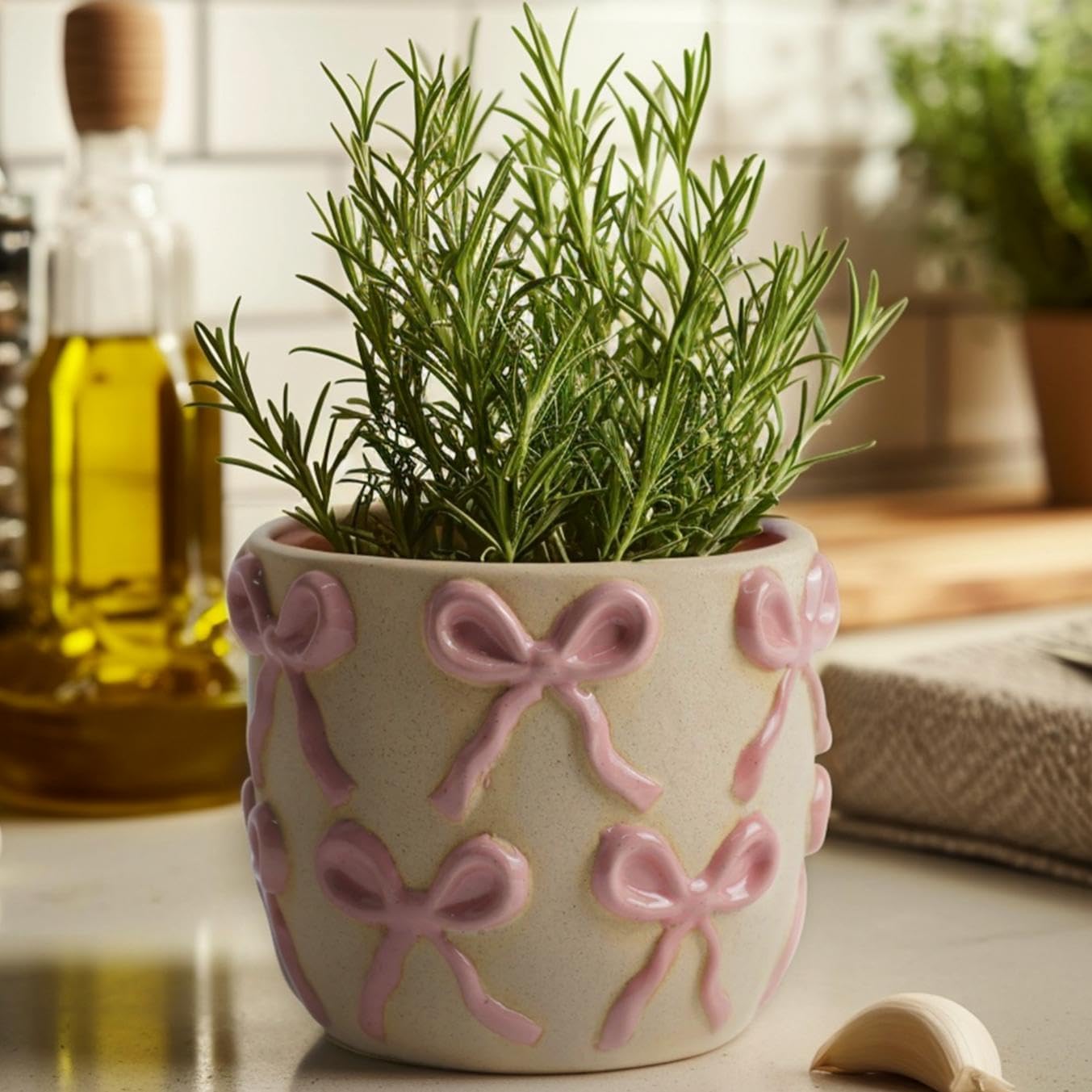 Ceramic Flower Pots for Indoor and Outdoor Plants, Succulent Orchid Round Clay and Terracotta Planter for Garden Home