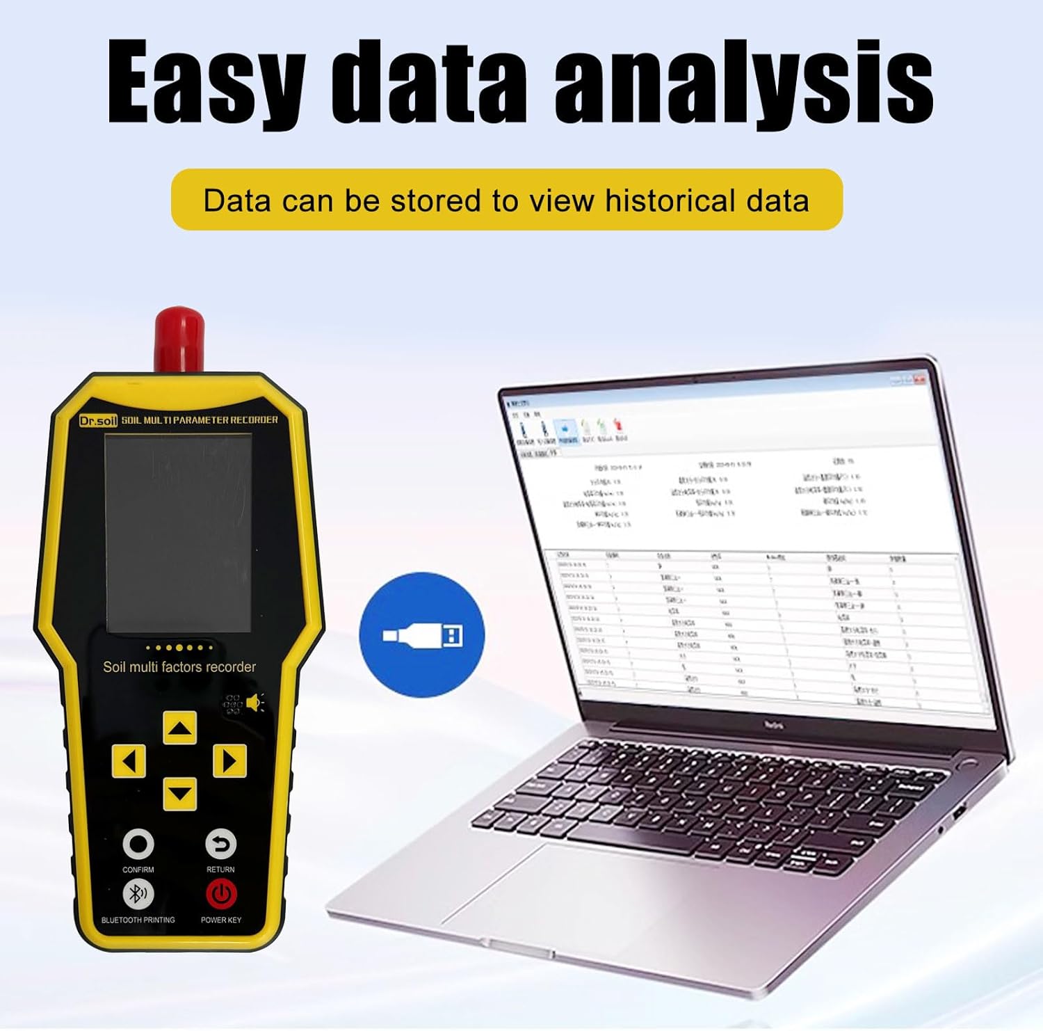 7 in 1 Soil Tester, Nitrogen Phosphorus Potassium NPK Tester, Handheld Soil PH Meter Kit, Temperature, Conductivity
