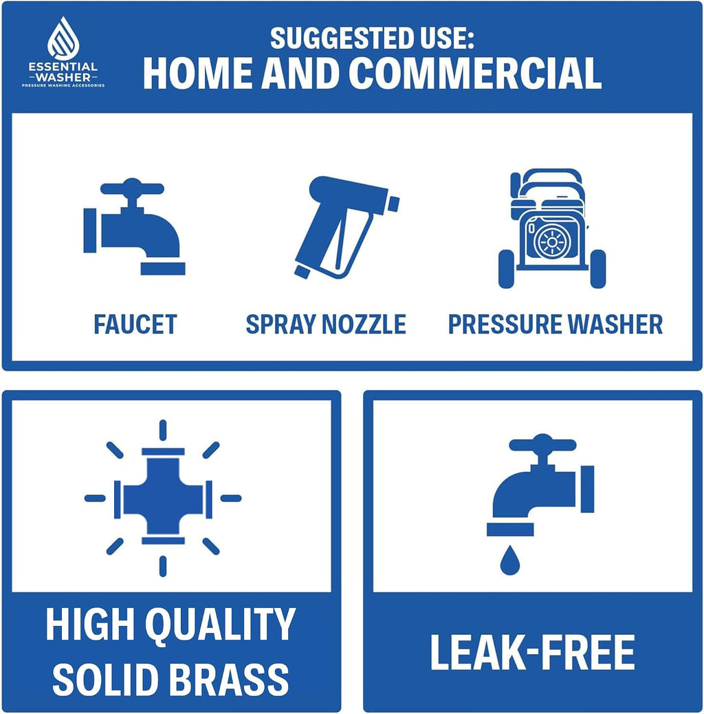 ¾” Brass Garden Hose Quick Connect Fittings | 1 Coupler & 3 Plugs Set