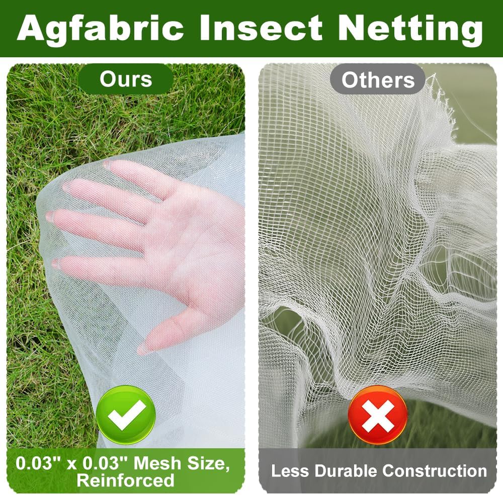 Agfabric Garden Netting 10'x20' Insect Pest Barrier Bird Netting for Garden Protection,Row Cover Mesh Netting for