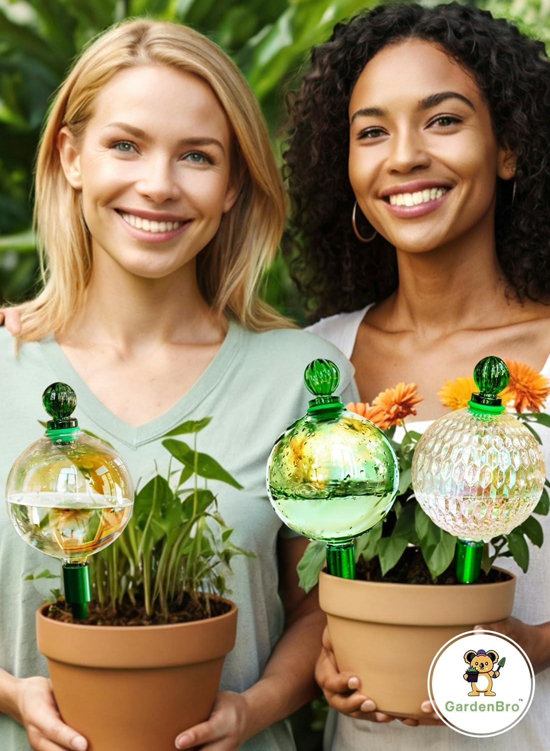 3pc 16oz Plant Watering Globes for Indoor Plants Self Watering Plant Insert | Premium XL Glass Hand-Blown Globe with