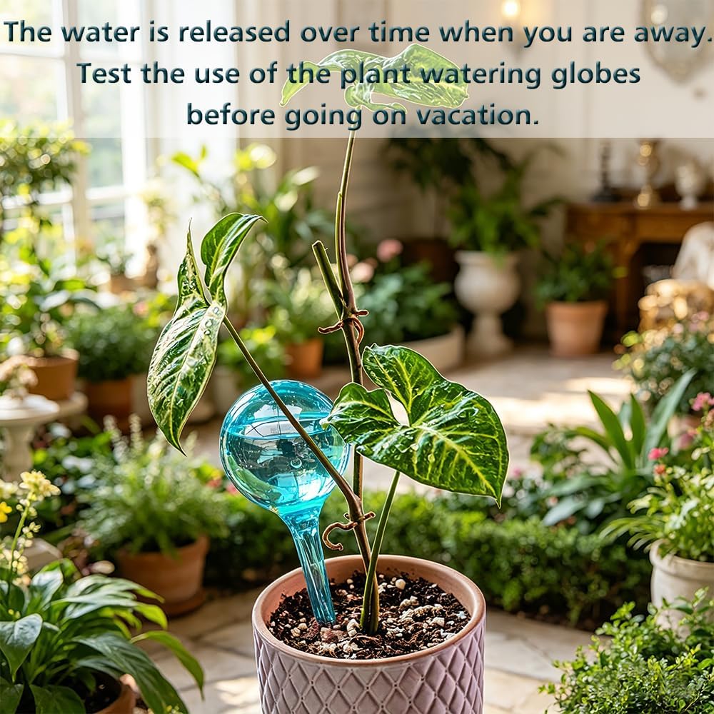 Plant Self Watering Globes, Large 12pcs Flower Automatic Watering Bulbs, Plastic Plant Flower Self Watering Devices