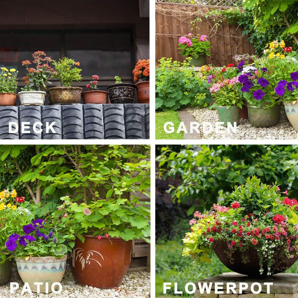 Invisible Rubber Pot Feet – Square Non-Slip Risers Elevate 3/4 Inch for Drainage & Airflow, 24 Pack Solid Pot Risers