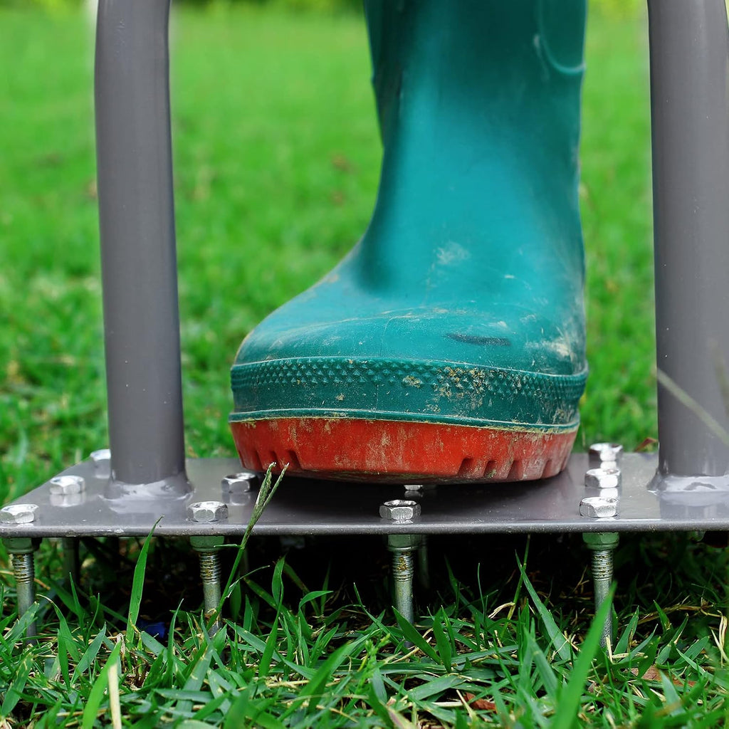 Walensee Manual Lawn Aerator Tool with 15 Iron Spikes, Garden Spike Aerator | Alternative to aerator shoes, patented