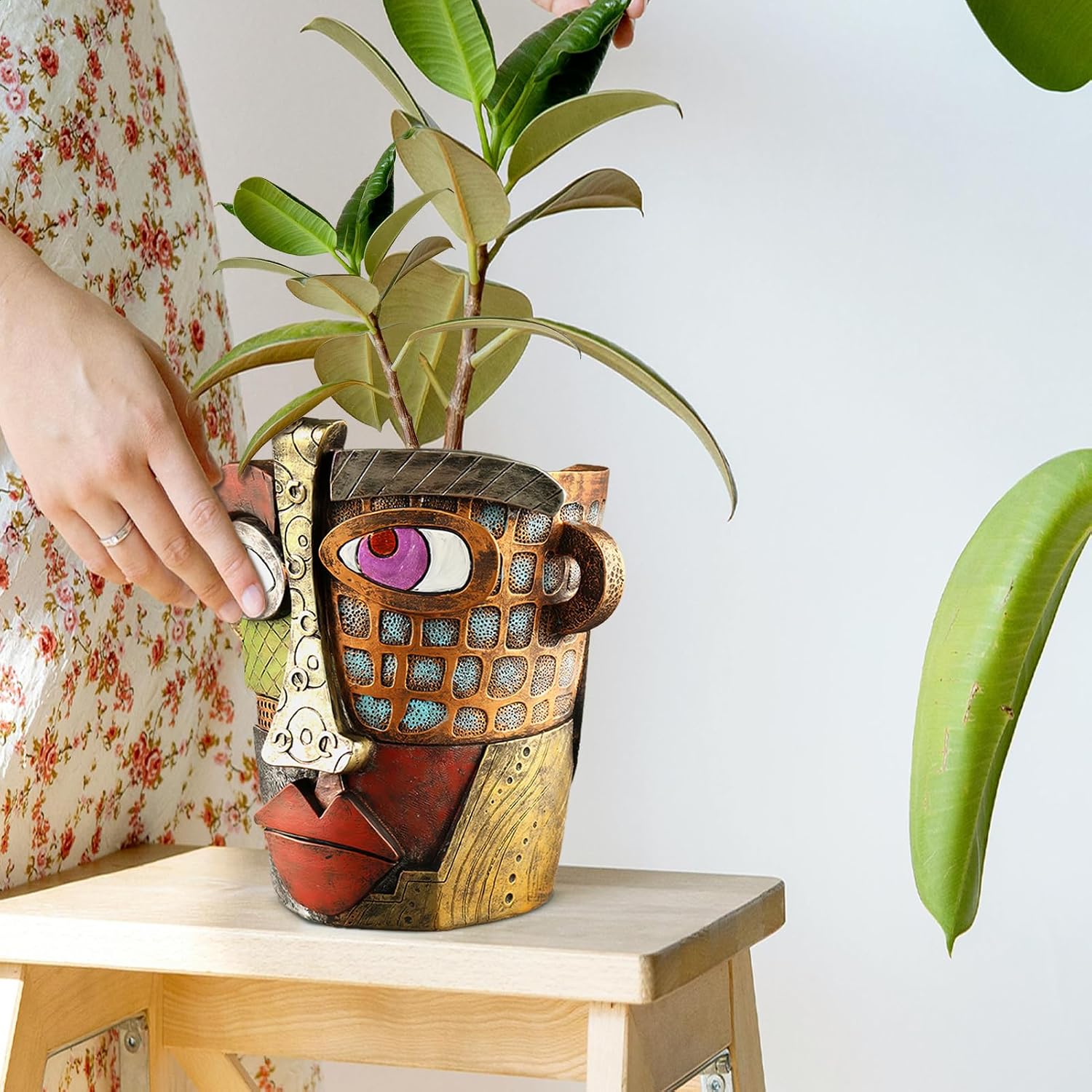Midogaigai Abstract Face Planter Pots for Indoor Plants&Flowers Home Decor | Adorable, Quirky Face Planter, Funny