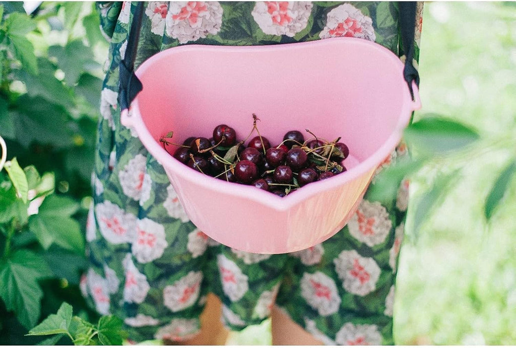 Berry Picking Basket - 3L Hands-Free Fruit Picking Bucket with Adjustable Strap (Pink)