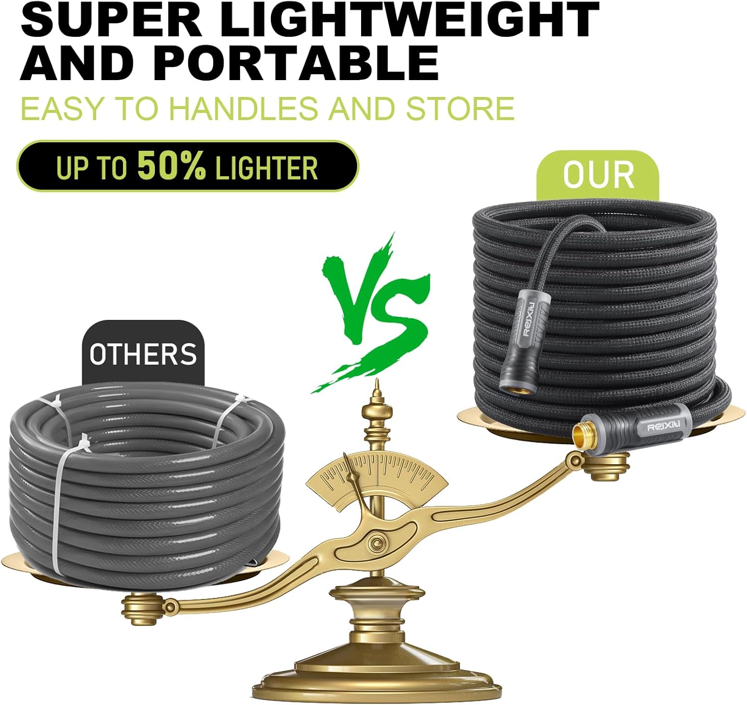 Garden Hose, Ultra Lightweight Water Hose 50FT | Felxible, 10 Function Sprayer, Leak proof, Pressure Resistant for