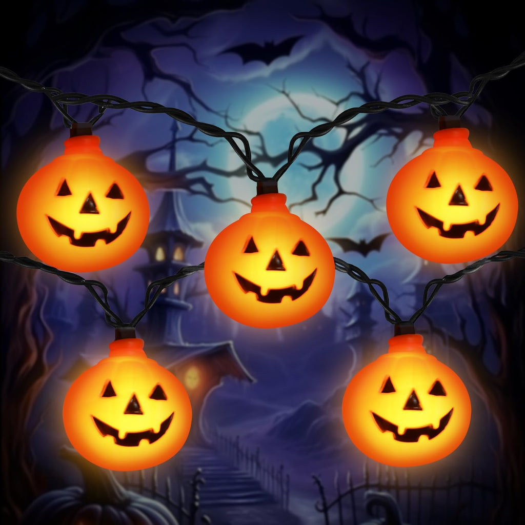 Led Light Up Jack O Lantern, Pumpkin Skull Halloween Decorations for Home