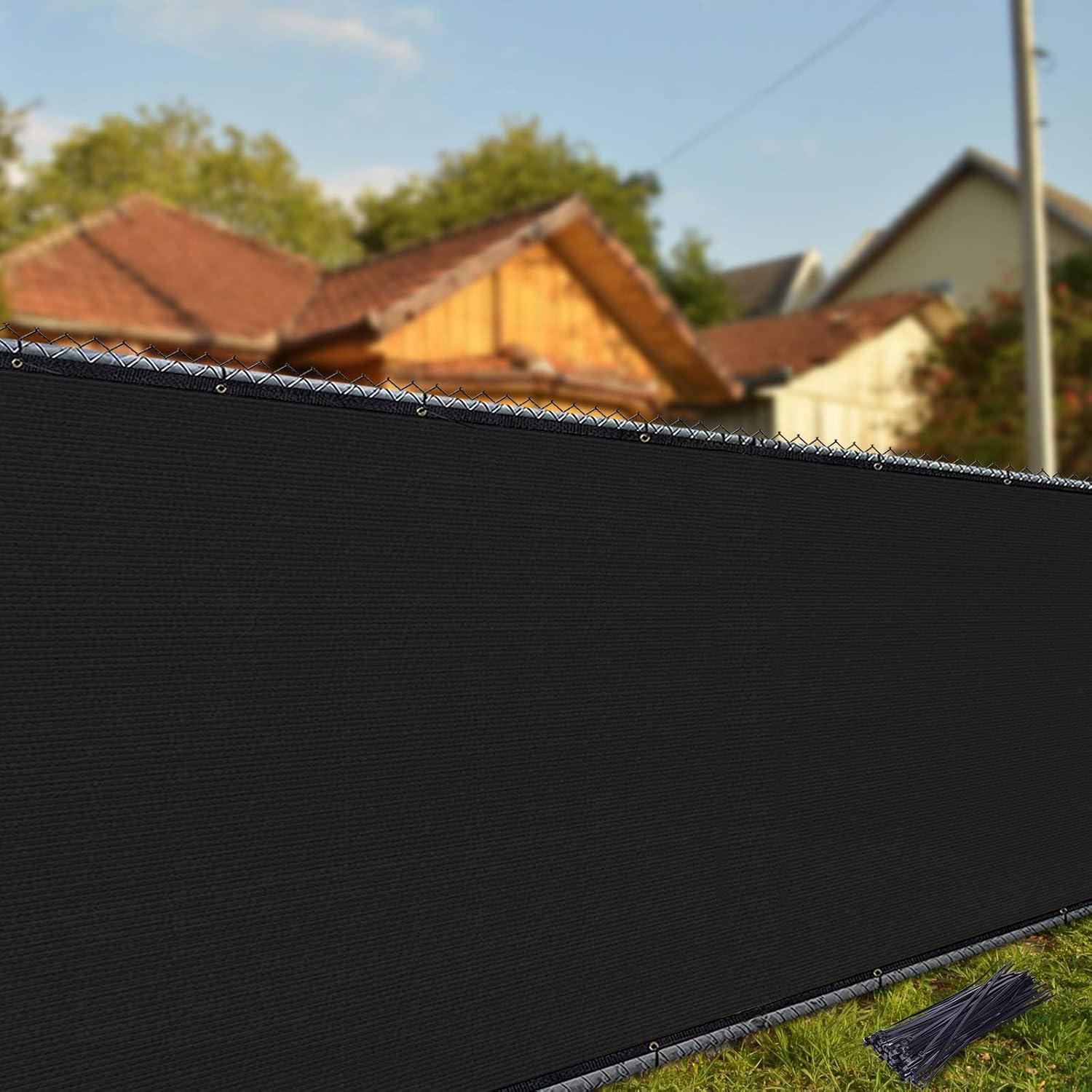 iCover 4x50ft Privacy Screen Fence, Outdoor Fencing Panels, Garden Windscreen Mesh Shade Sail Net Barrier, Include