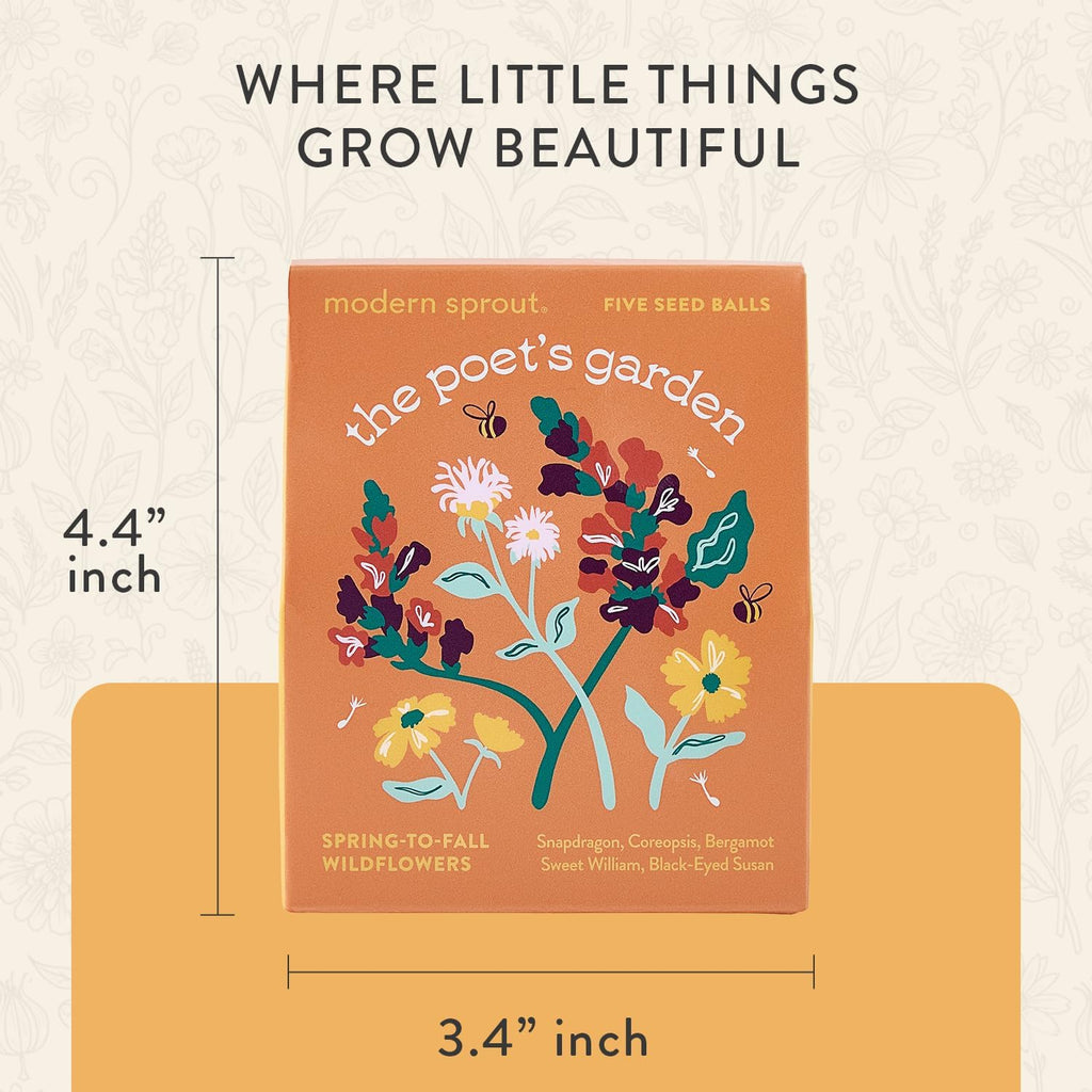 Modern Sprout Bespoke Blooms Flower Seed Ball Kit - Pack of 3 | Non-GMO 15 Hand Rolled Annual & Perennial Wildflower