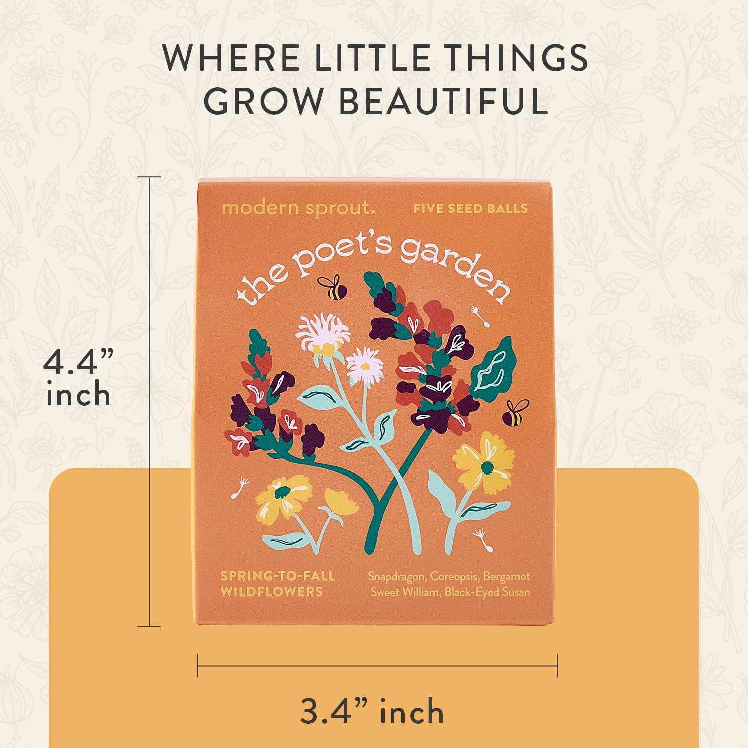 Modern Sprout Bespoke Blooms Flower Seed Ball Kit - Pack of 3 | Non-GMO 15 Hand Rolled Annual & Perennial Wildflower