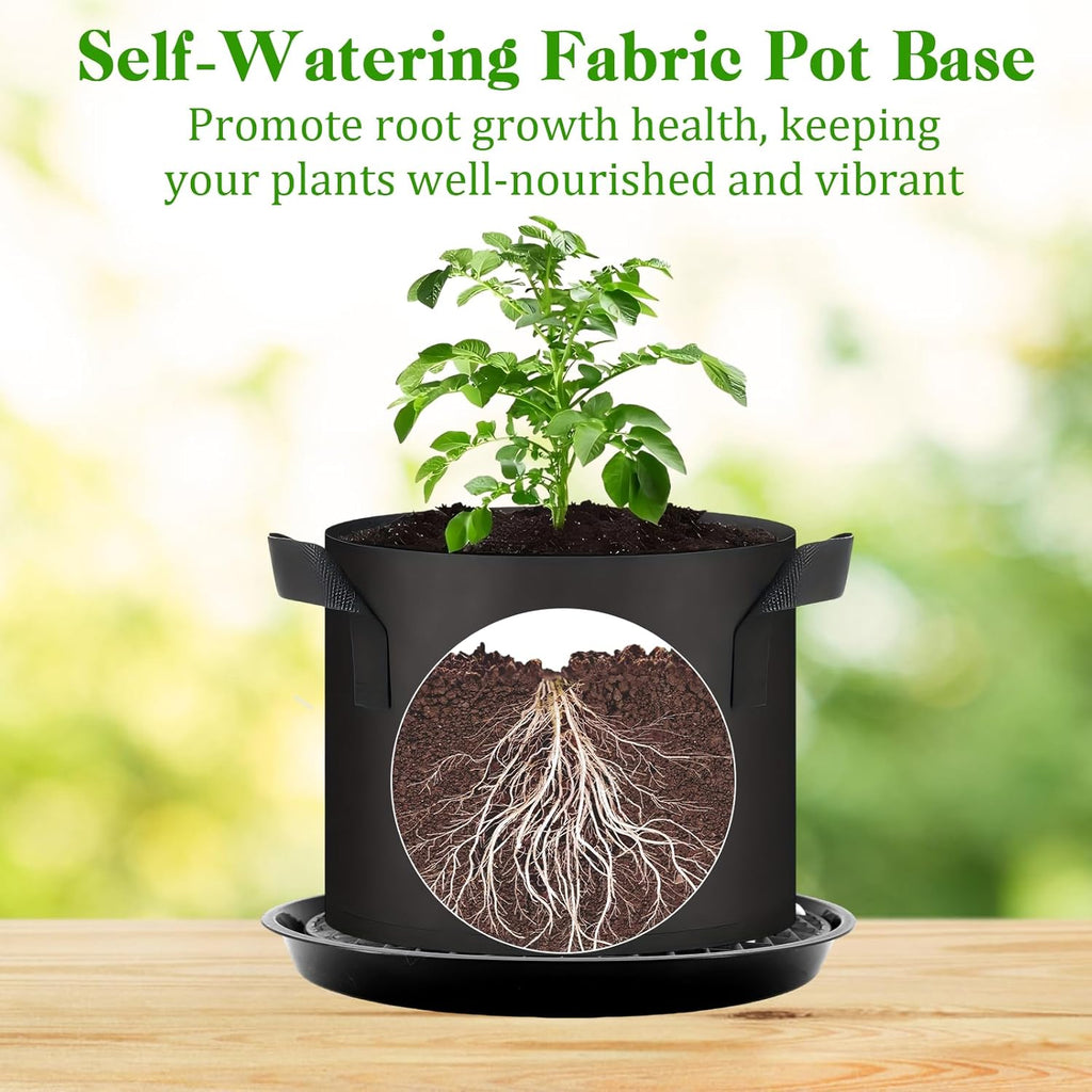 5-Pack 12" Plastic Plant Saucer, Self Watering Pots for Indoor Plants, Bottom Plant Water Catcher Tray, Indoor/Outdoor