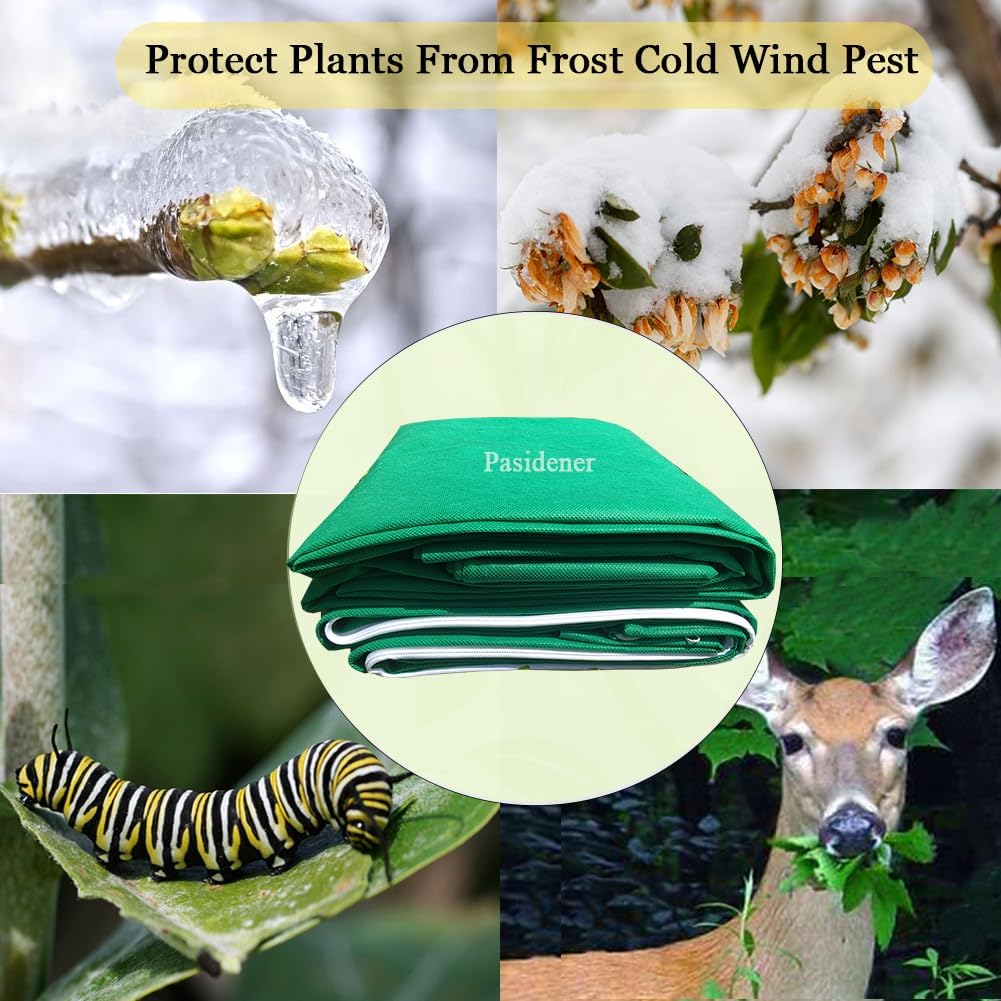 Plant Covers Freeze Protection 2 Packs 90"X75" 2.2oz Tree Covers Frost Plant Covers Freeze Cloth for Outdoor Plants