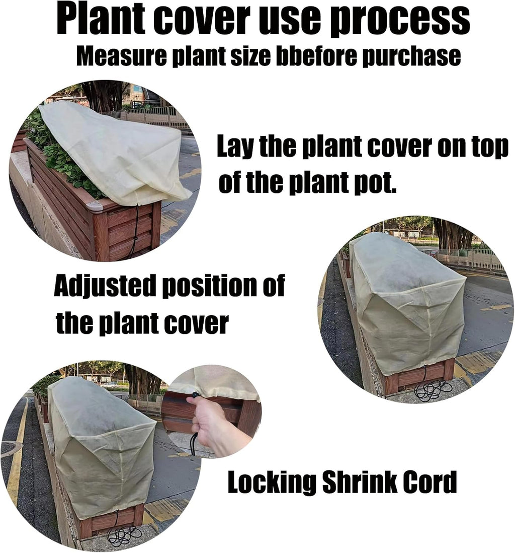 EJW Planter Cover, Plant Covers Freeze Protection,4 Pack 59"*17.7"x15.7" Planter Covers for Winter, Frost Cloths for