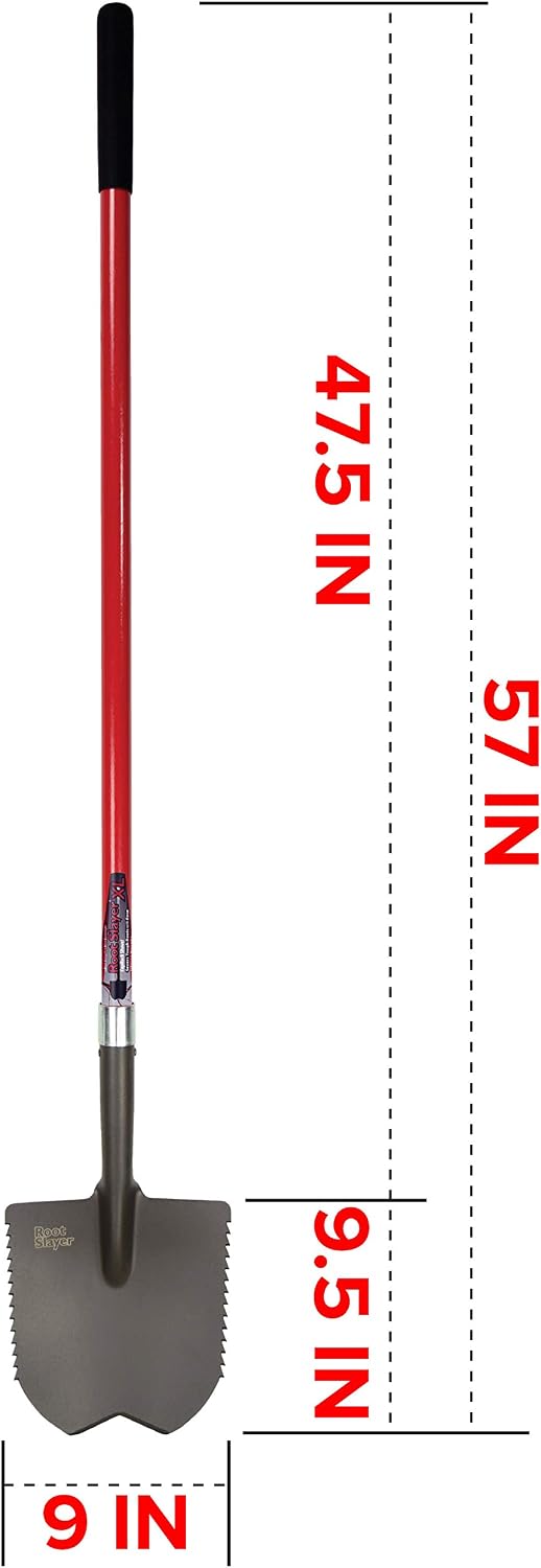 Root Slayer 23011 XL Caprock Garden Spade/Digger, Red