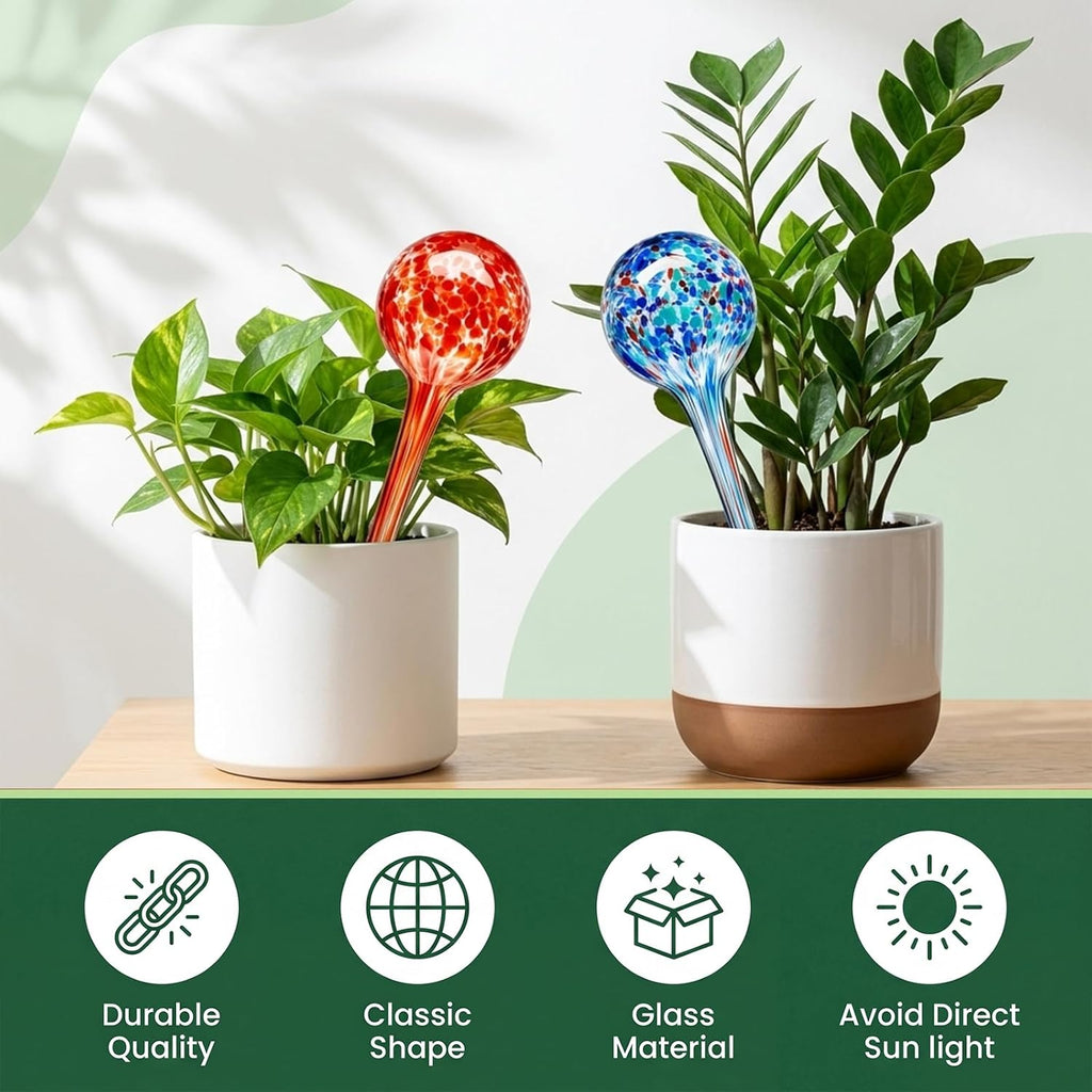 8Pcs Glass Plant Watering Globes,Self Watering Globes,Water Bulbs | Automatic Plant Watering Can Devices Garden, Glass