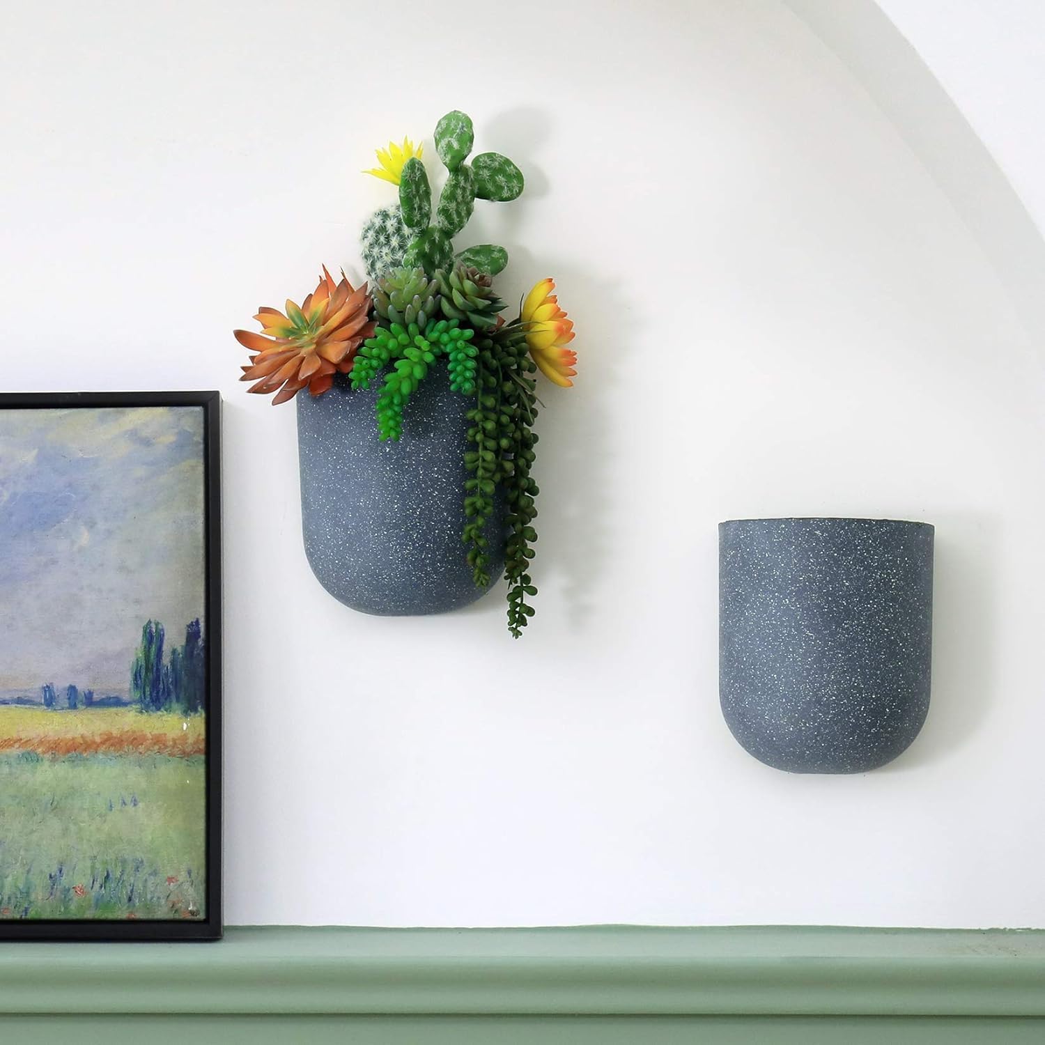 LA JOLIE MUSE Wall Planters for Indoor Plants, Hanging Flower Pots, 2 Pack | Wall Hanging Plantesr, Decorative Wall