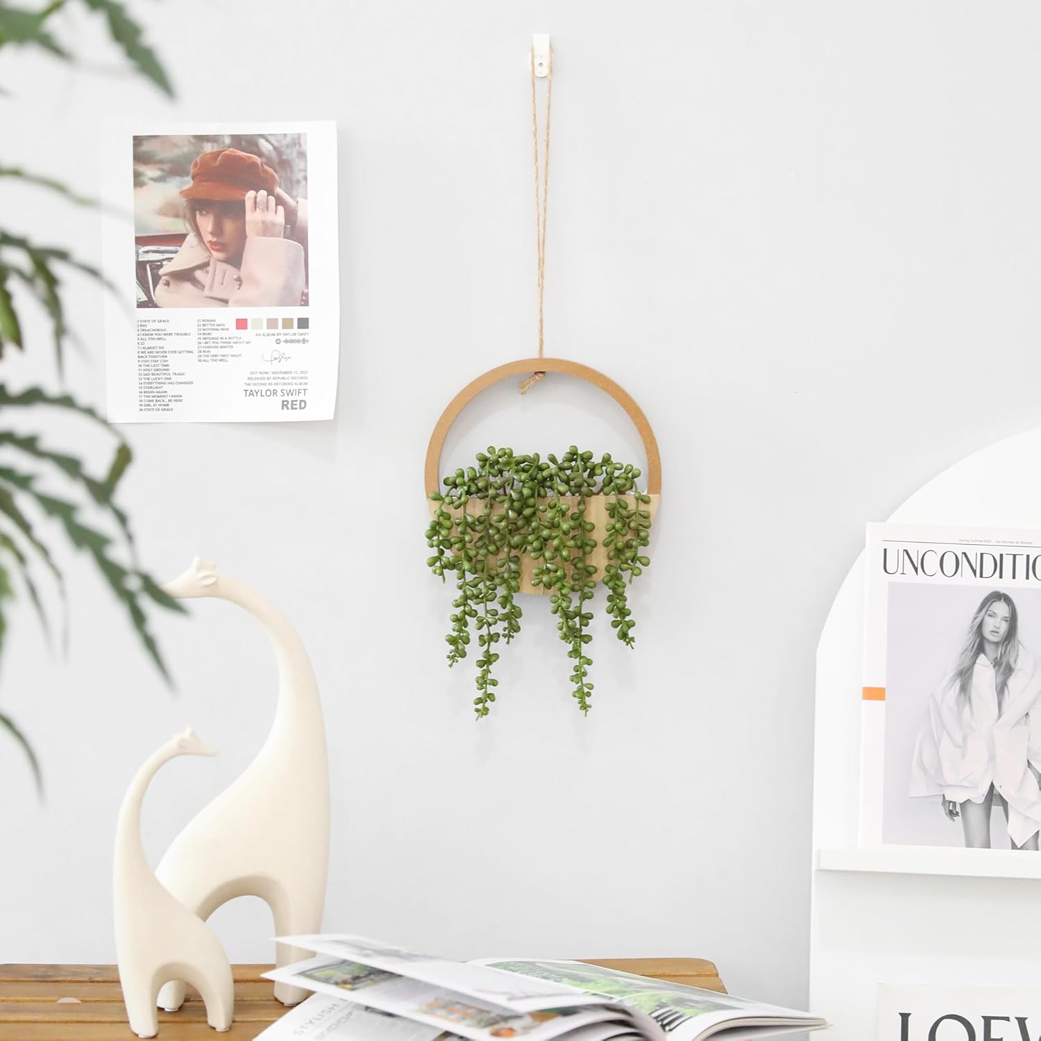 2pcs Artificial Succulents Hanging Plants 12.2'' Fake String of Pearls in Pot with 8.3'' Lanyard for Indoor Outdoor
