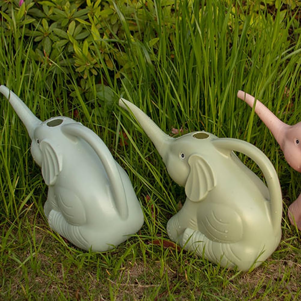 Veemoon 2pcs Small Elephant Watering can, 2L Animal Watering can Plastic Gardening Kettle Cute Garden Plants Kettle for