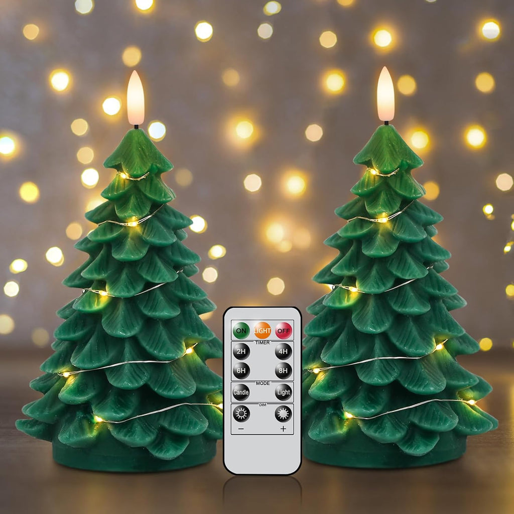 Eldnacele Christmas Tree Flameless Candles String Light with Remote Timer