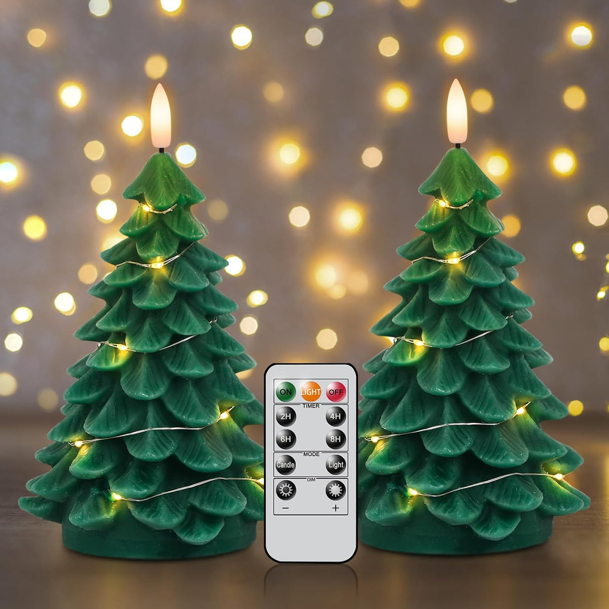 Eldnacele Christmas Tree Flameless Candles String Light with Remote Timer