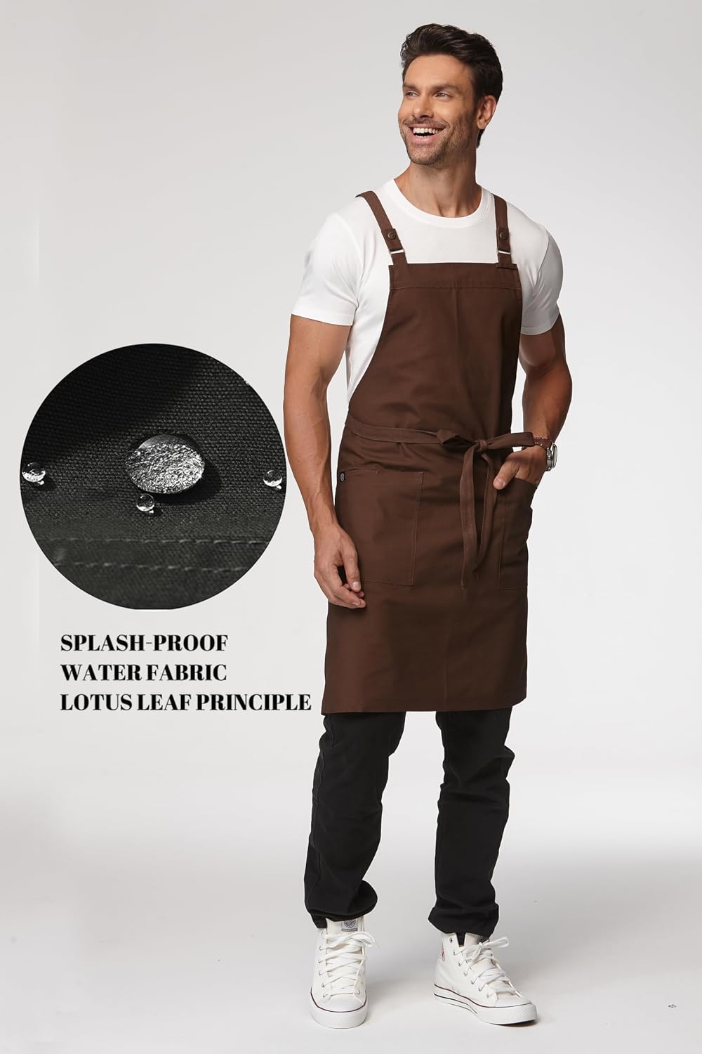 Cross Back Apron Grilling Kitchen Gardening with pockets 4251JC