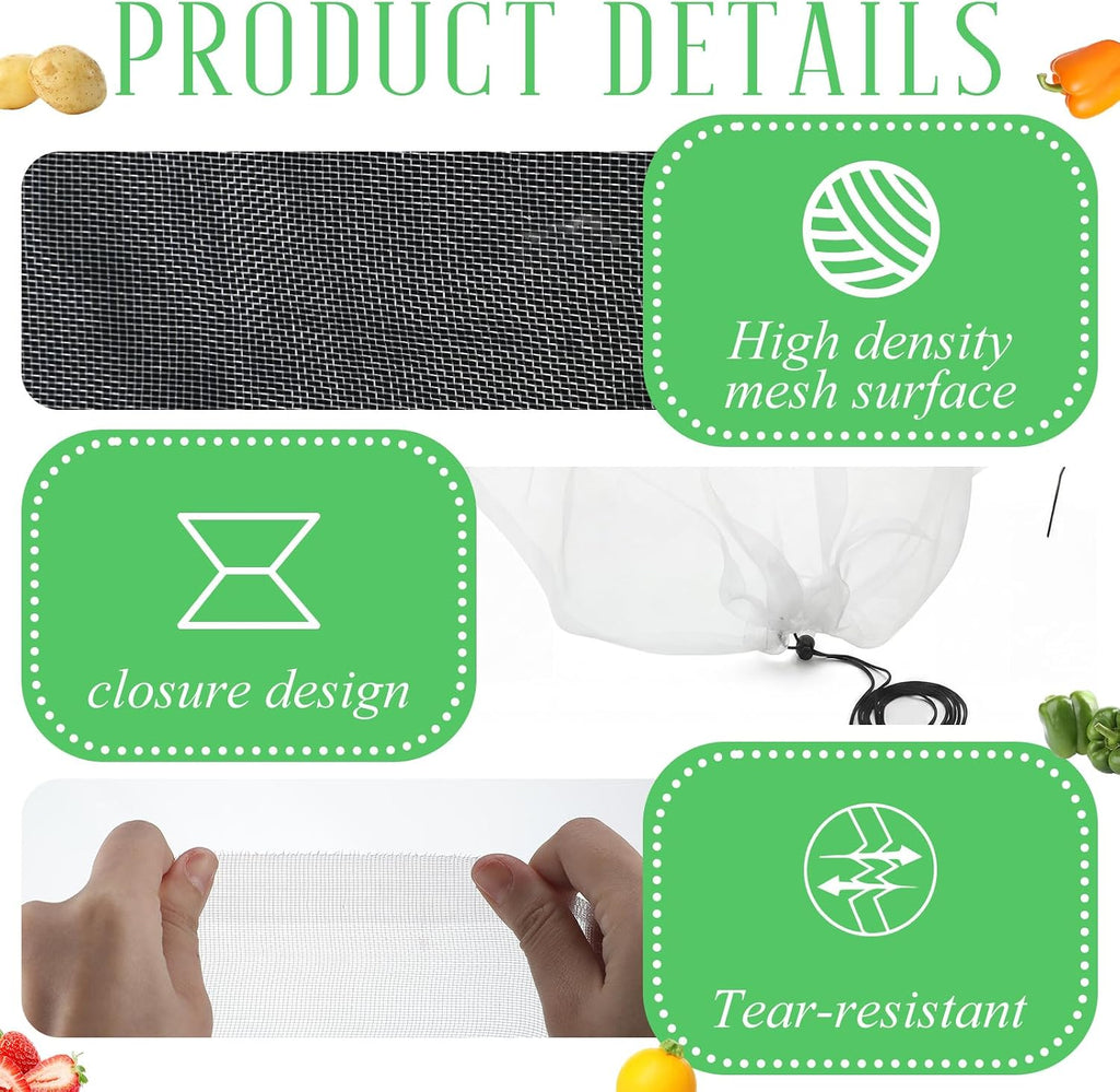 2 Pcs 18 x 118 inch Mesh Garden Greenhouse Tunnel Netting Protection Netting Pest Barrier Vegetable Plant Ultra Fine