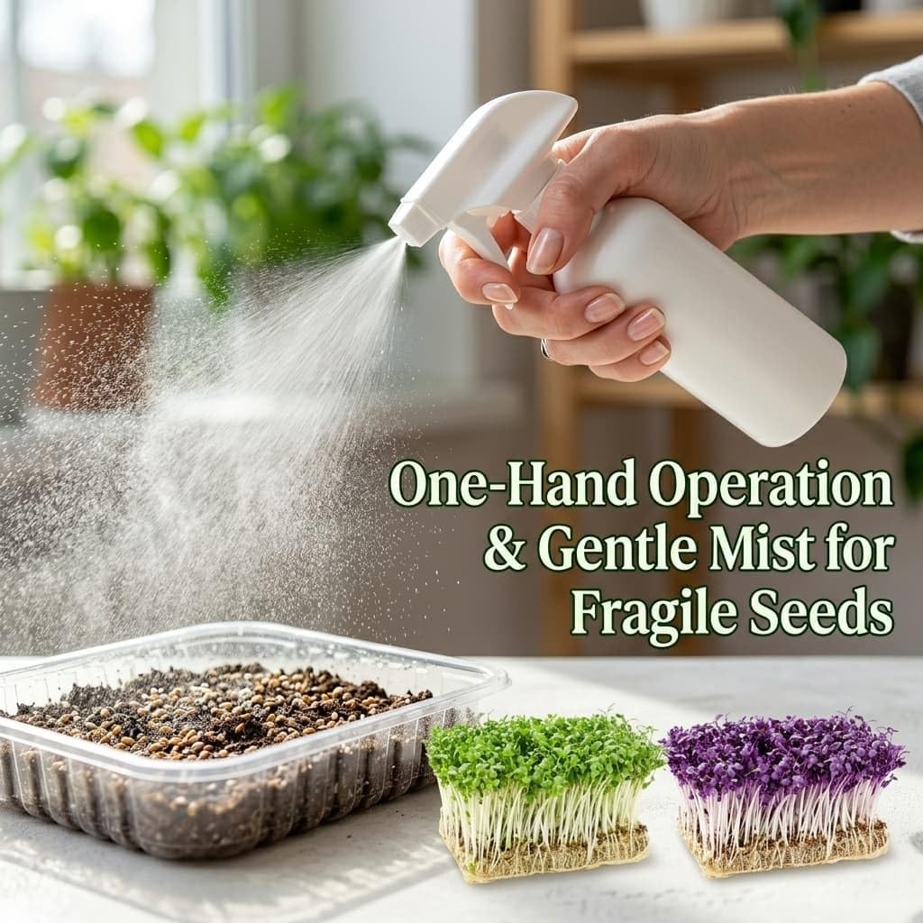 10IN x 20FT Hemp & Jute Microgreen Growing Mat Roll with Spray Bottle | Plant-Fiber Hydroponic Seed Sprouting Pad for
