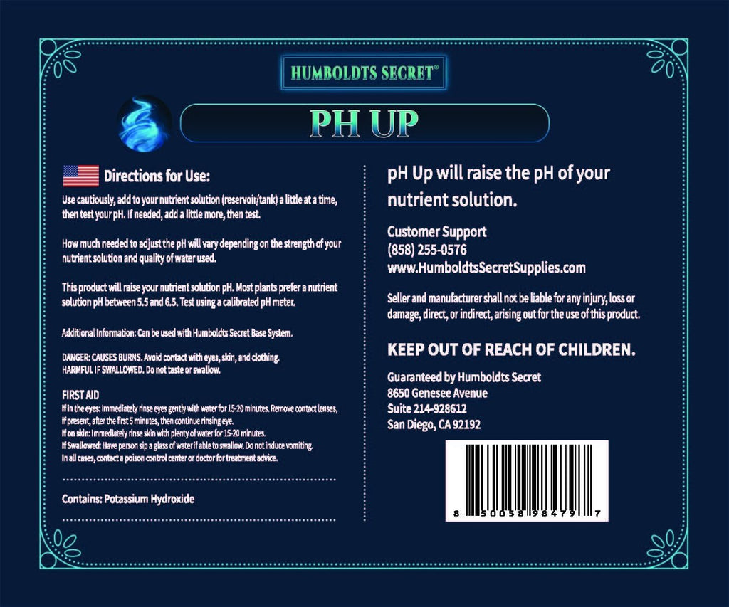 Humboldts Secret pH Up and pH Down Control Kit | Liquid Nutrient Solution Balancer for Plants | for Soil, Hydroponic