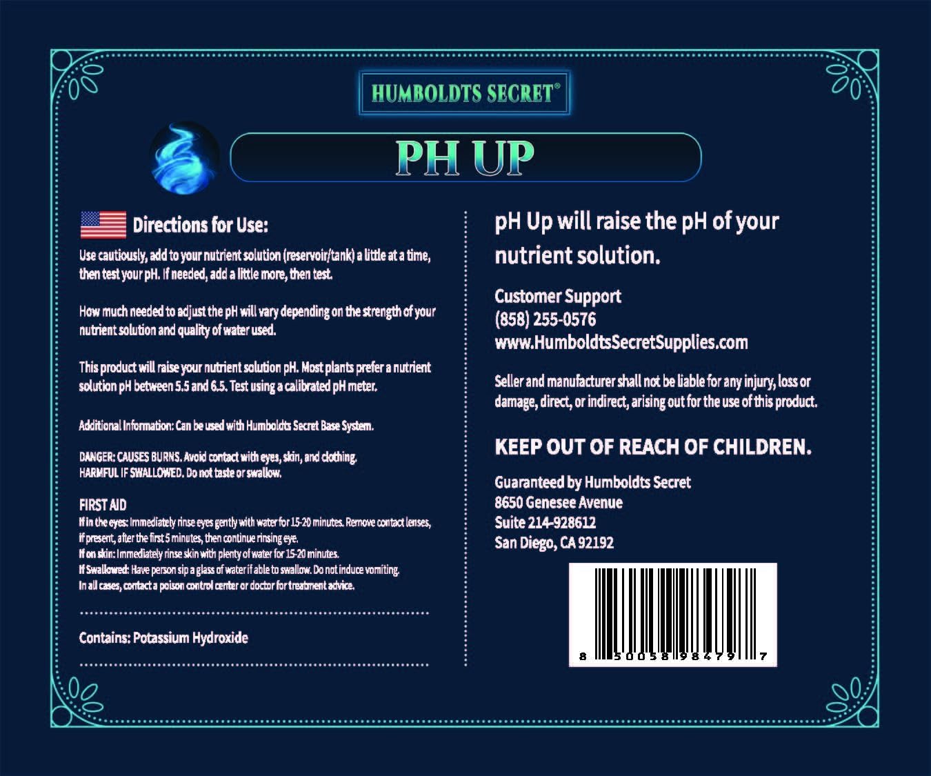Humboldts Secret pH Up and pH Down Control Kit | Liquid Nutrient Solution Balancer for Plants | for Soil, Hydroponic