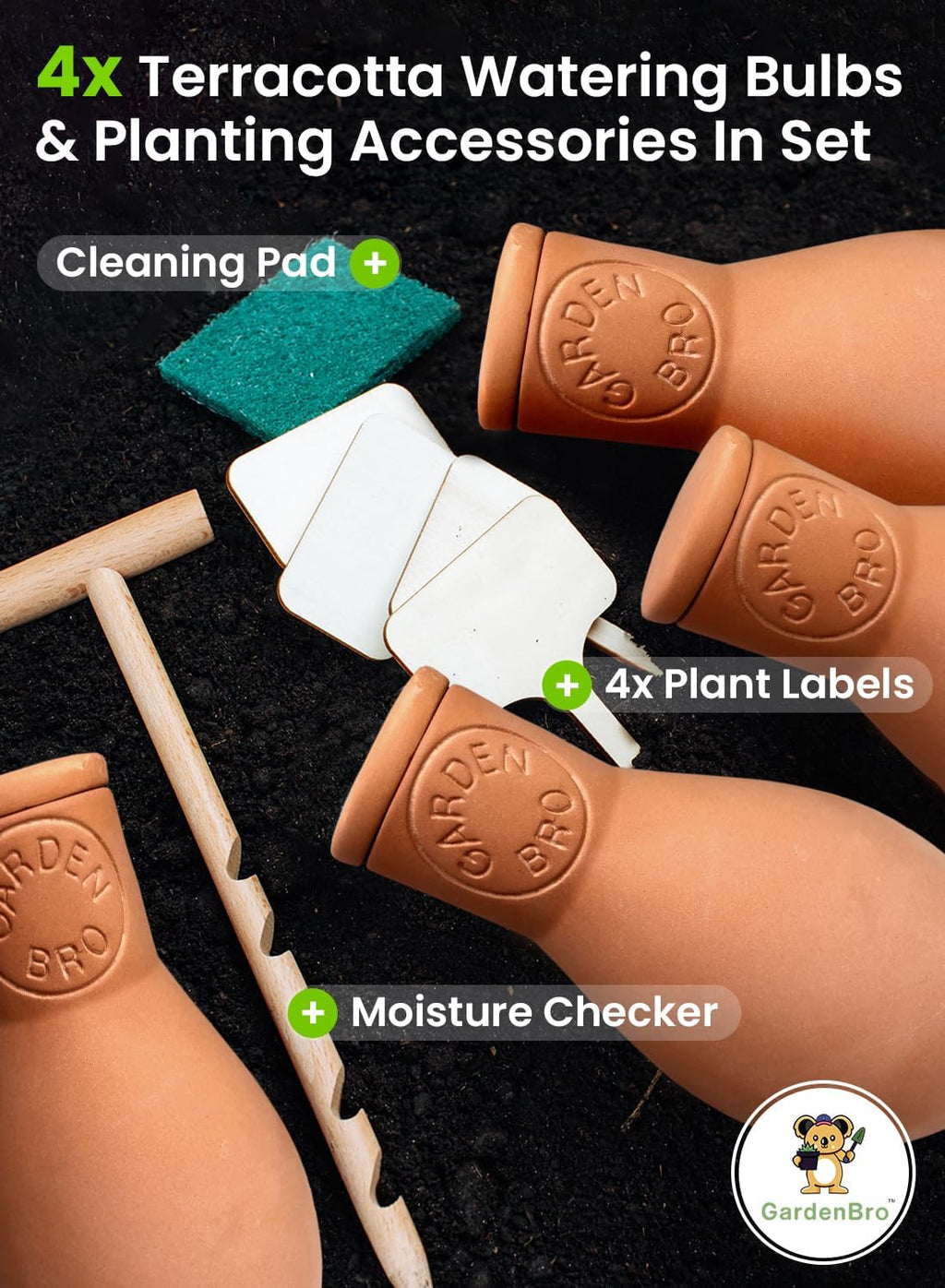 4 Pcs Ollas Terracotta Watering Pots Large - 14 Oz Terracotta Self Watering Globes For 1-week Easy To Refill - Clay