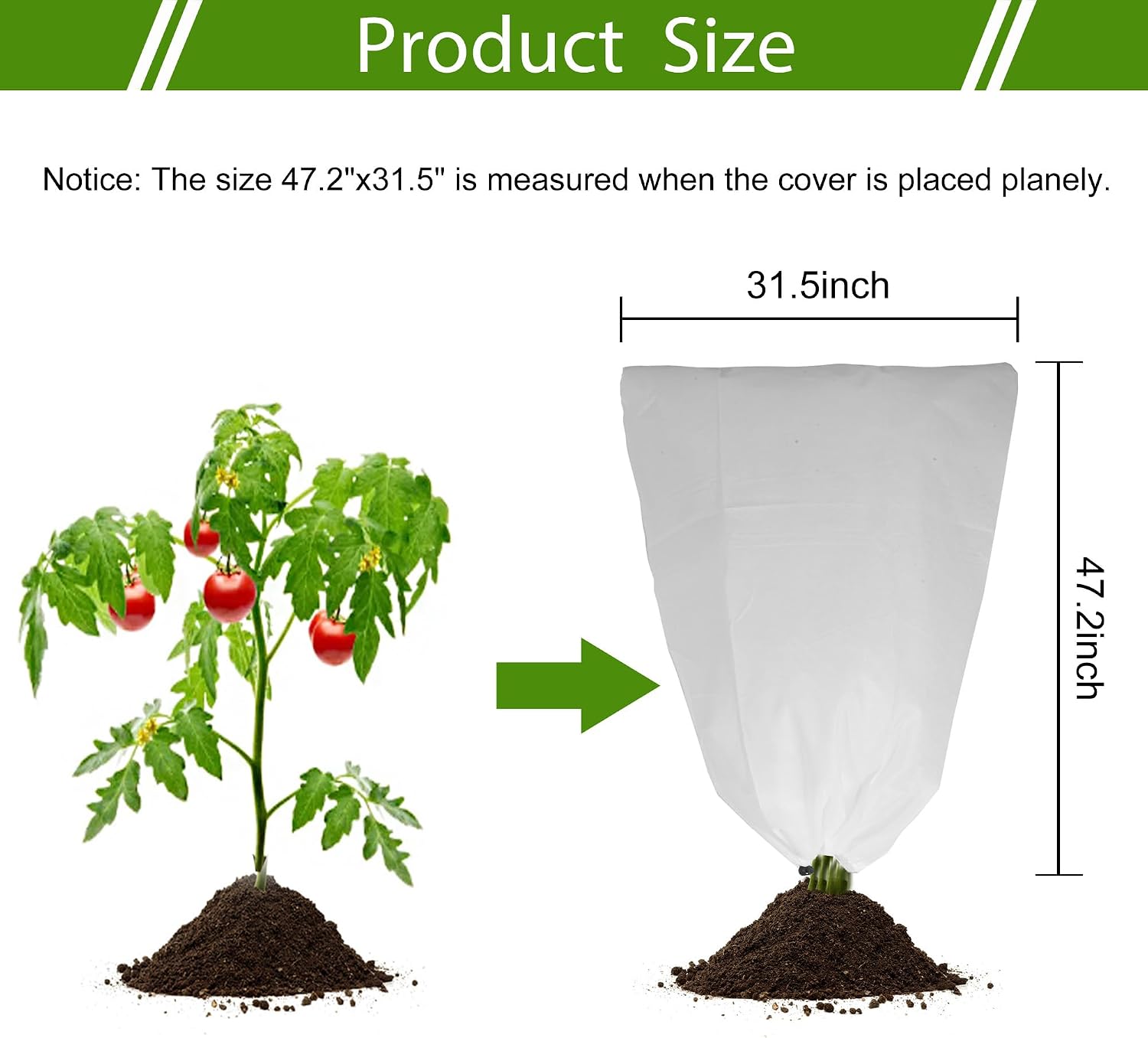 8 Pack Plant Covers Freeze Protection for Winter, 47.2"×31.5" Frost Cloths for Outdoor Plants Cold Weather Blankets