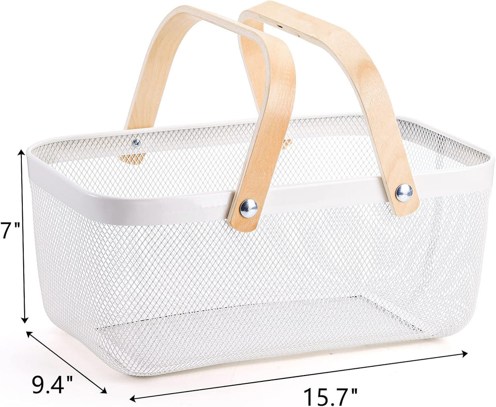Mesh Storage Basket with Handle, Garden Harvest Basket, Mesh Fruit Basket Bin for Gathering Vegetables