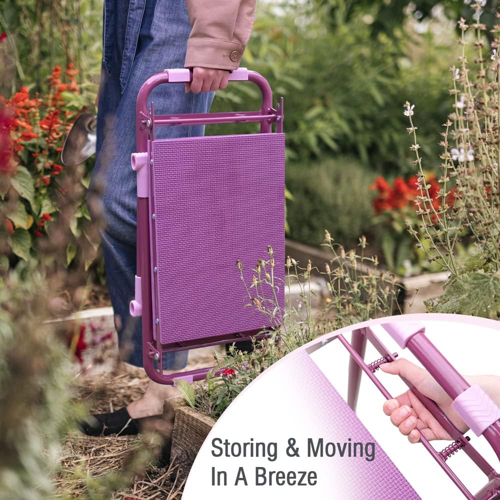 Garden Kneeler Upgraded, Gardening Kneelers Stool with Rugged & Sturdy Steel Frame, Garden Seat and Kneeler Bench with