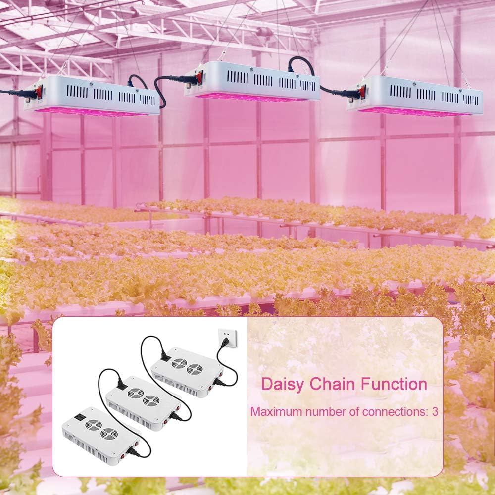 LED Grow Lights, 1000 Watt LED Full Spectrum Sunlike Growing Lamp for Indoor Plant with Daisy Chain