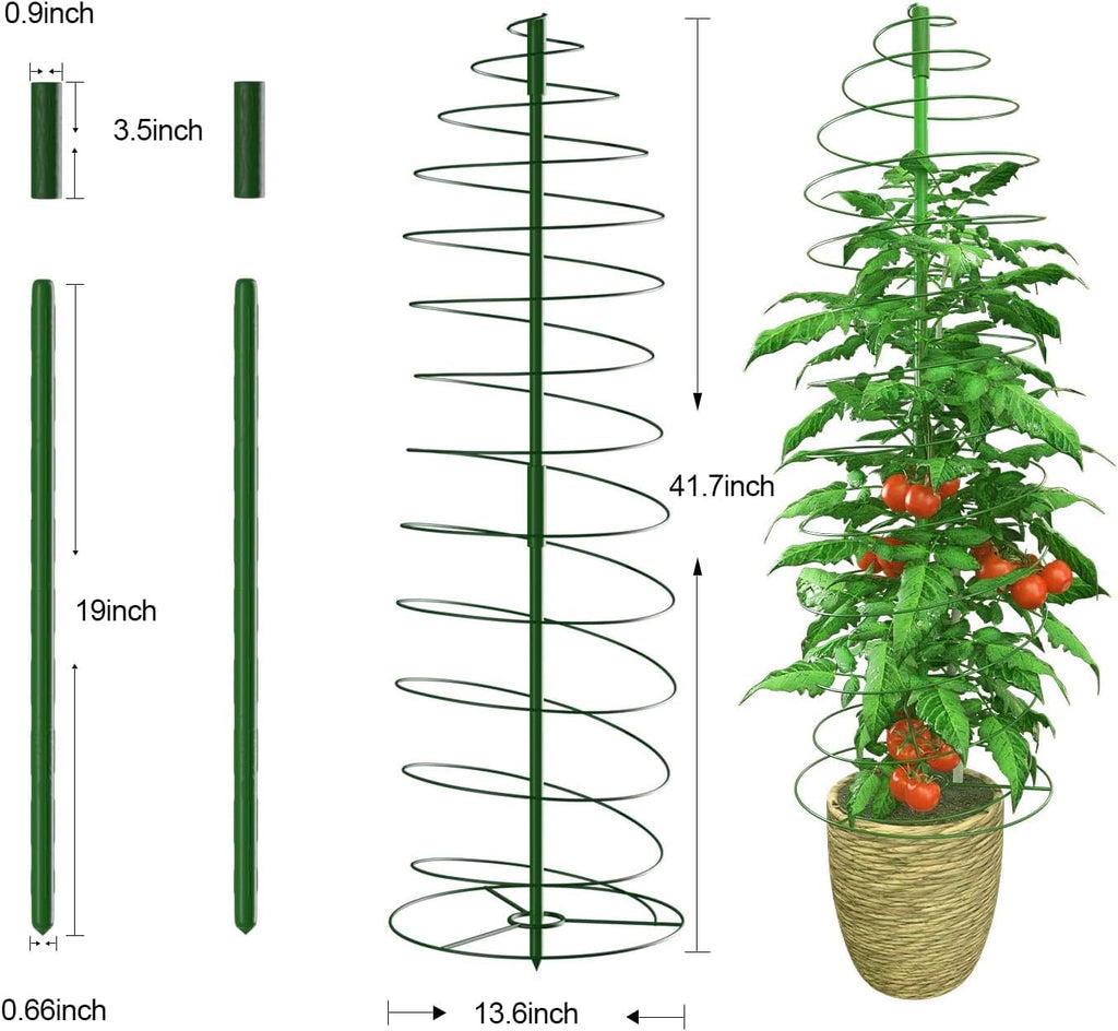 AMAGABELI Garden & Home 3 Pack Tomato Cages for Garden Plant Support 42" Stakes Metal Tower for Climbing Plants