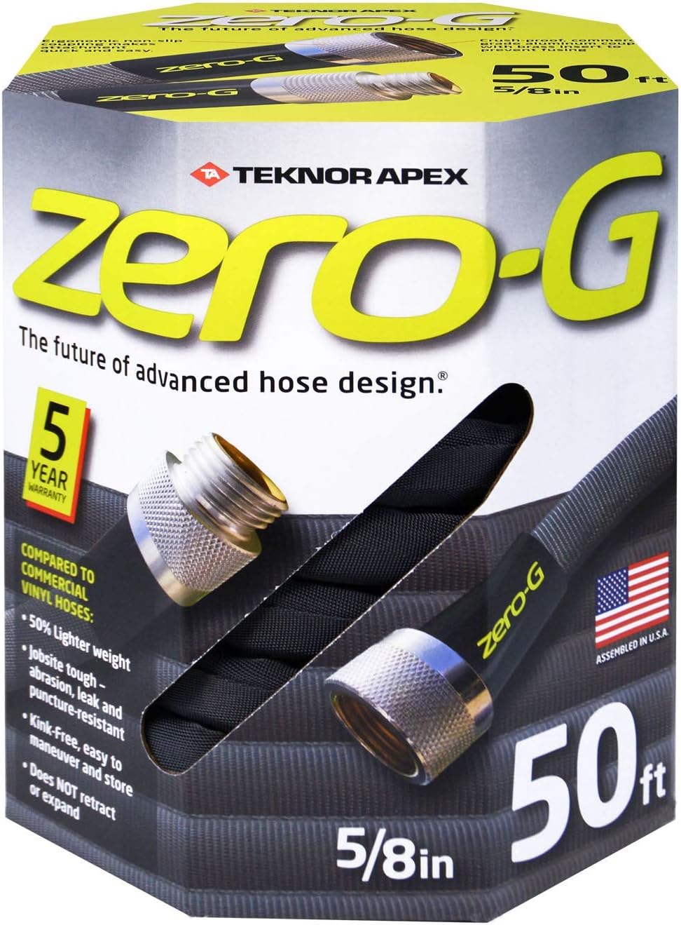 New zero-G 4001-50 Lightweight, Ultra Flexible, Durable, Kink-Free Garden Hose, 5/8-Inch by 50-Feet