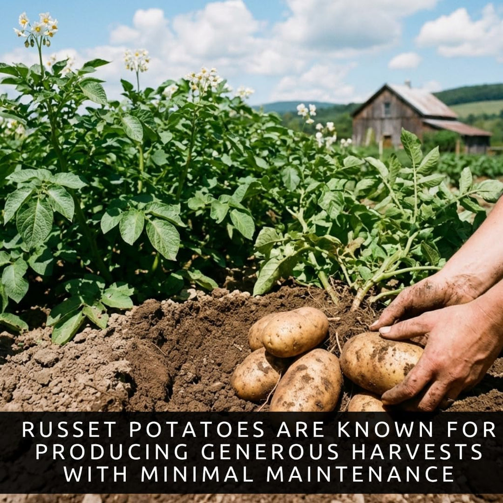 Russet Seed Potatoes for Planting - 2 Pounds - Easy to Grow Garden Potatoes for Home Garden Raised Beds Containers High