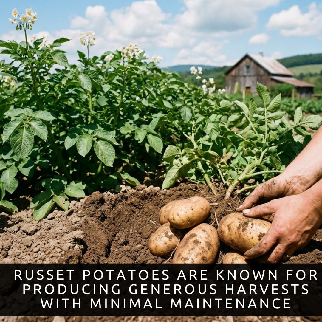 Russet Seed Potatoes for Planting - 2 Pounds - Easy to Grow Garden Potatoes for Home Garden Raised Beds Containers High